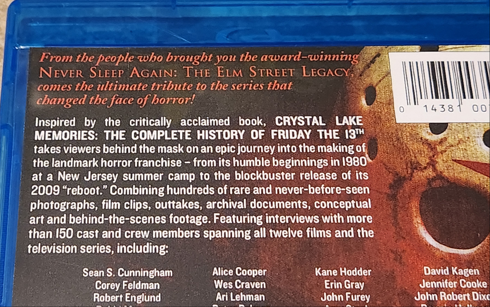 Crystal Lake Memories - The Complete History Of Friday the 13th (Blu-ray)